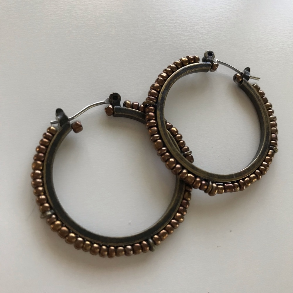 NWT Cookie Lee | Seed Bead Hoop Earrings - Picture 7 of 7